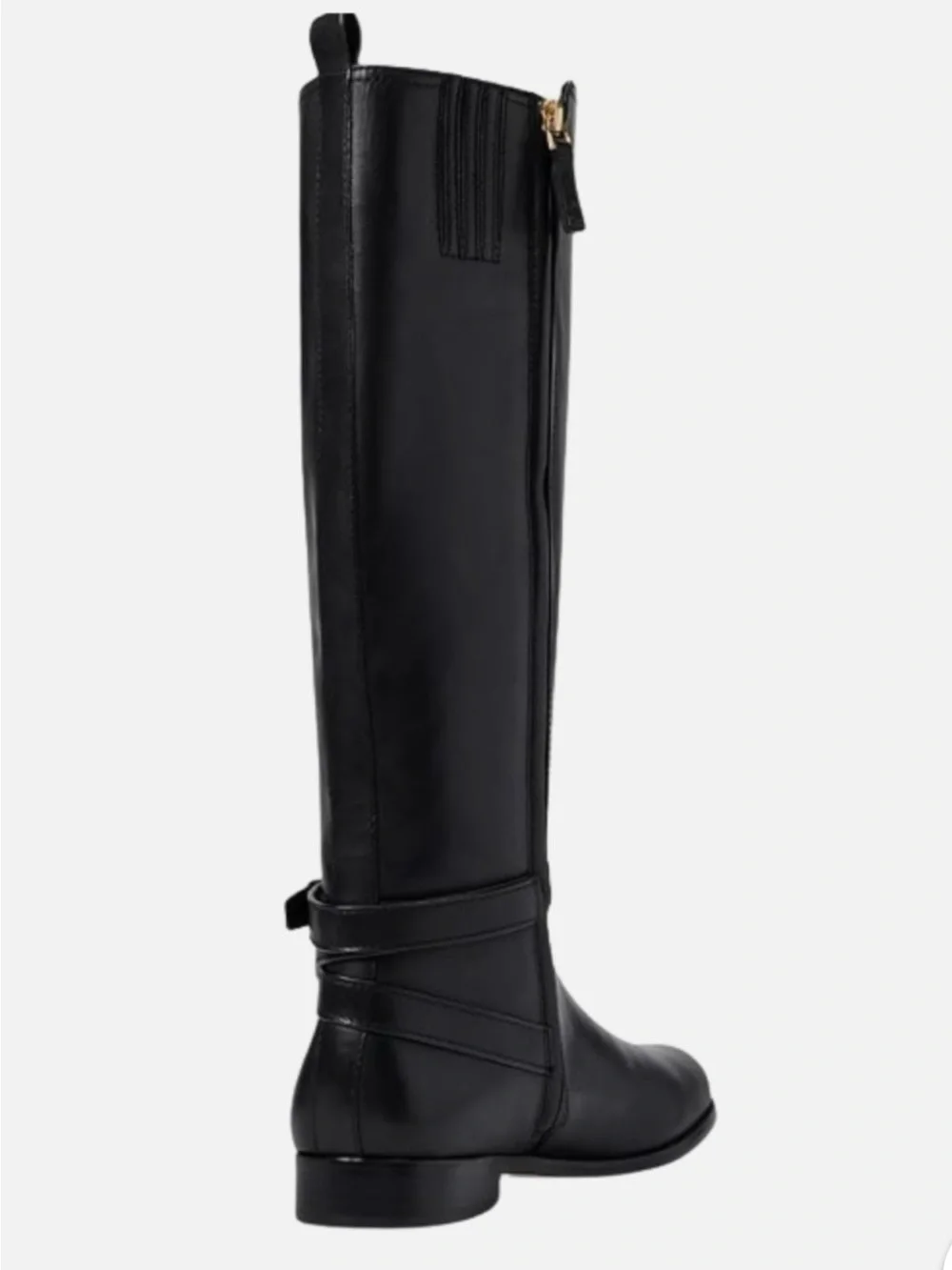 Lauren Ralph Lauren Blayke Womens Knee High Buckle Riding Boots Black Leather 6